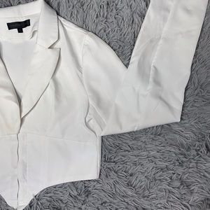 White Casual Crop Top